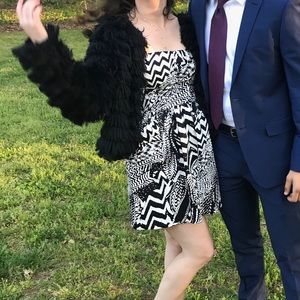Black and white zebra print dress